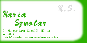 maria szmolar business card